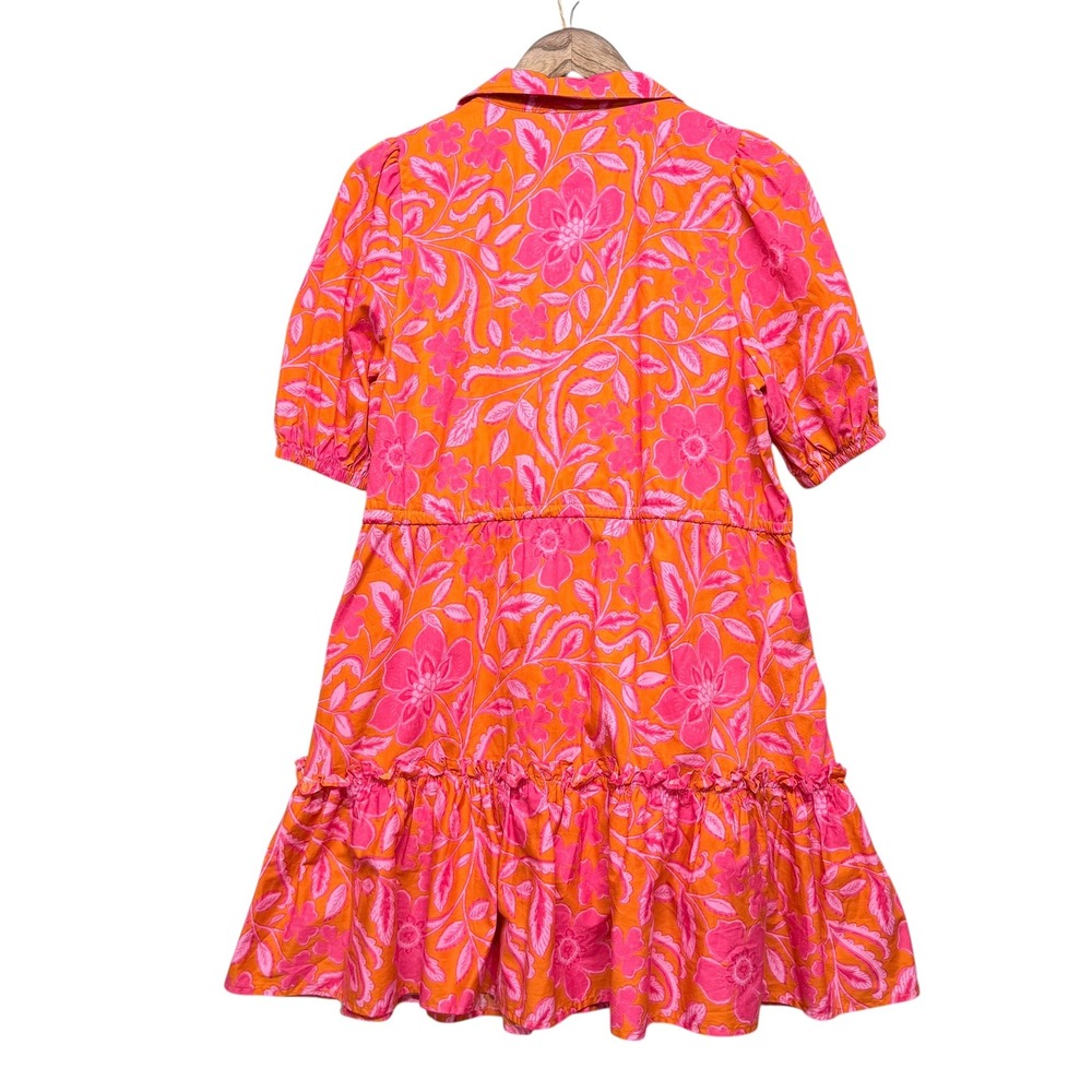 Sugarlips Dress Women S Pink Floral Boho Tiered Puff Sleeve Pockets Feminine - Picture 3 of 14